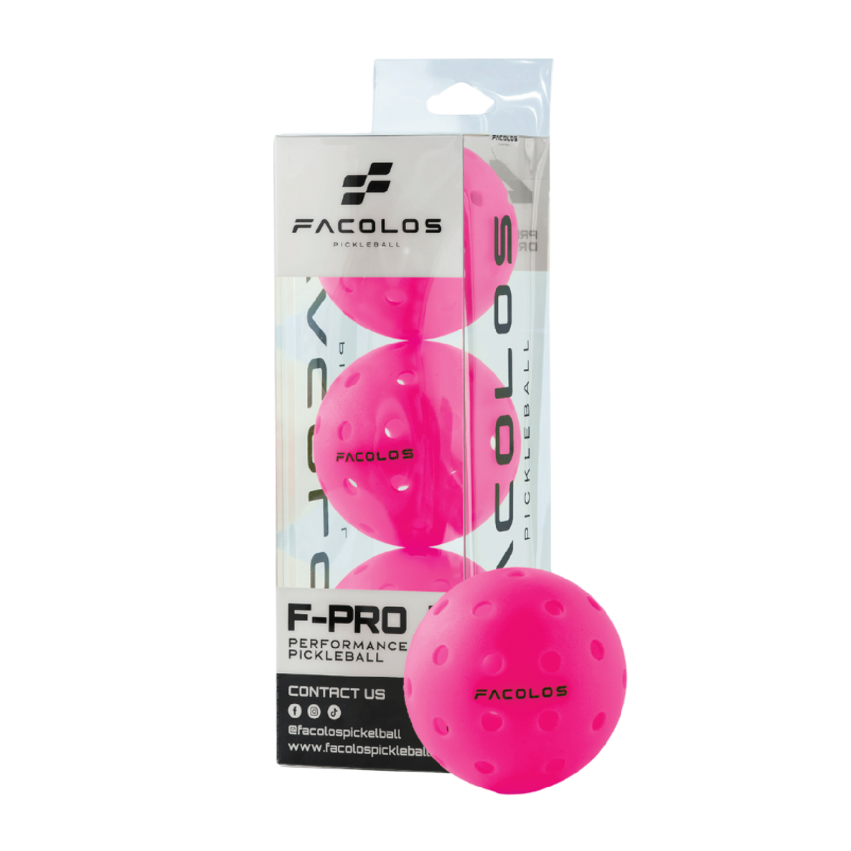 Facolos F-Pro Performance Pickleball Ball - Pink